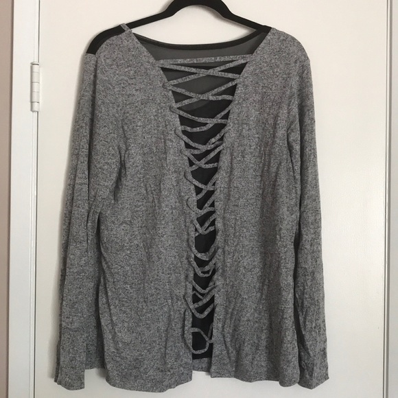 New w/tags lane Bryant sweater with sheer back - Picture 2 of 4